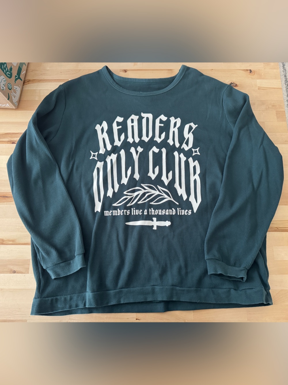 Readers Only Book Themed Long Sleeve Waffle Shirt